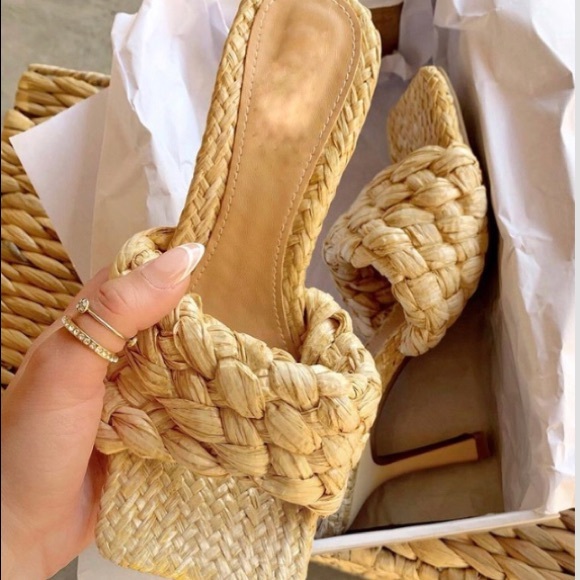 New woven square natural mule - Picture 5 of 16